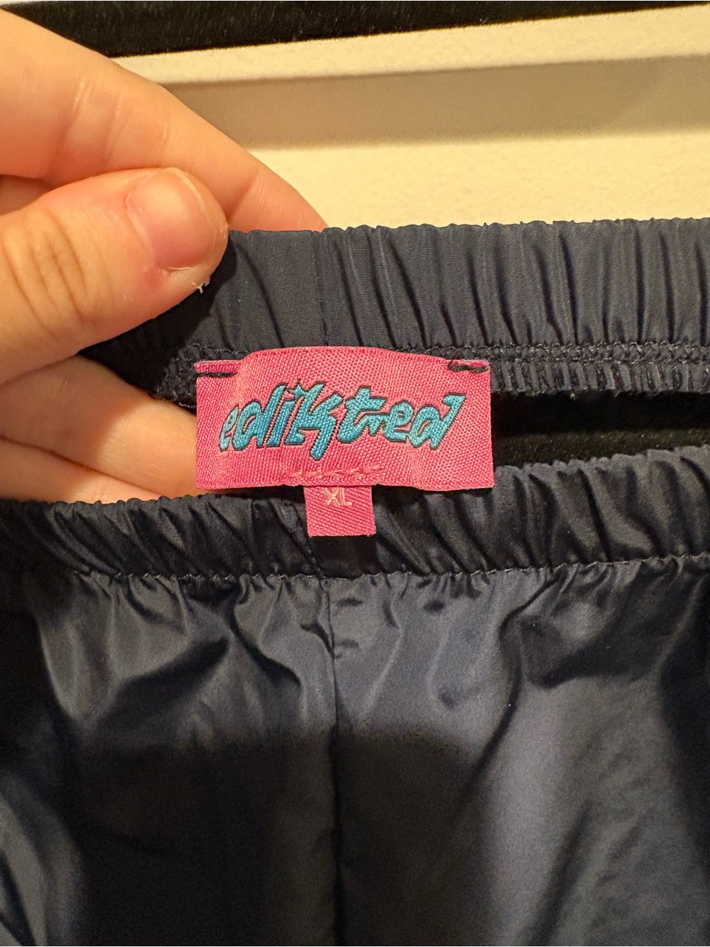 Edikted Remy Ribbon Track Pants in Navy - Picture 3 of 8
